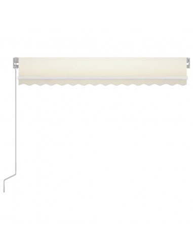 Tenda da Sole Retrattile Manuale con LED 350x250 cm Crema