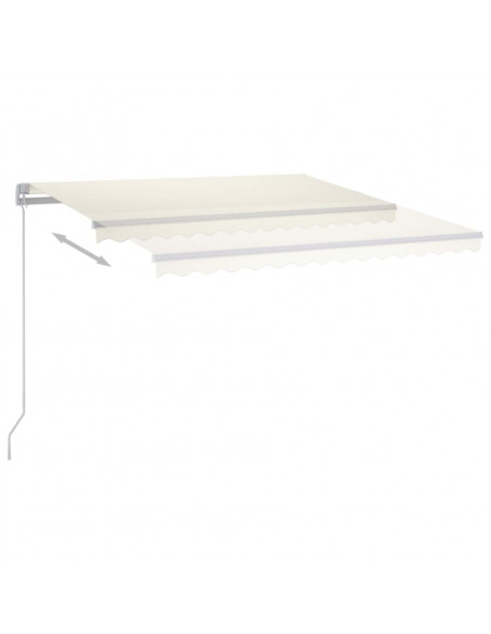 Tenda da Sole Retrattile Manuale con LED 350x250 cm Crema