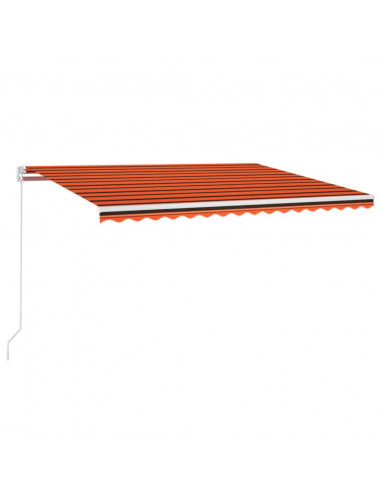 Tenda da Sole Retrattile Manuale LED 450x300 cm Arancio Marrone