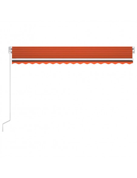 Tenda da Sole Retrattile Manuale LED 450x300 cm Arancio Marrone