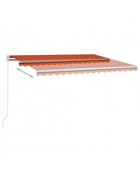 Tenda da Sole Retrattile Manuale LED 450x300 cm Arancio Marrone