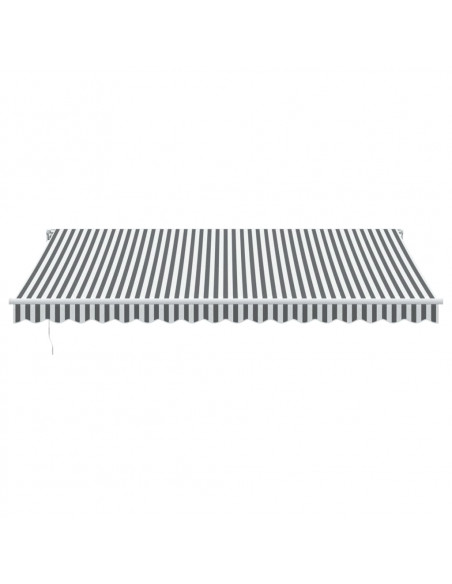 Tenda da Sole Retrattile Manuale con LED Antracite e Bianco