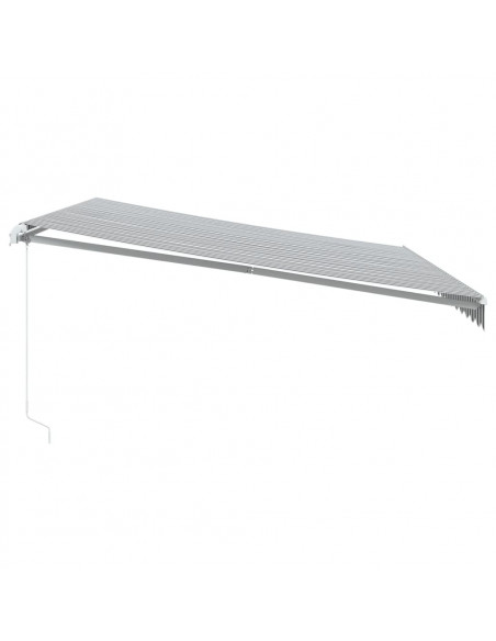 Tenda da Sole Retrattile Manuale con LED Antracite e Bianco