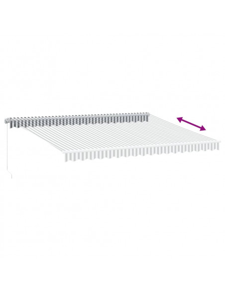 Tenda da Sole Retrattile Manuale con LED Antracite e Bianco