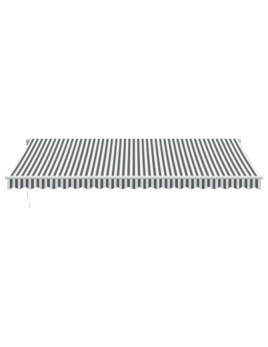 Tenda da Sole Retrattile Manuale Antracite e Bianco 500x350 cm