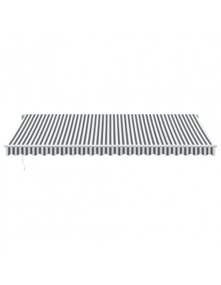Tenda da Sole Retrattile Manuale Antracite e Bianco 500x350 cm