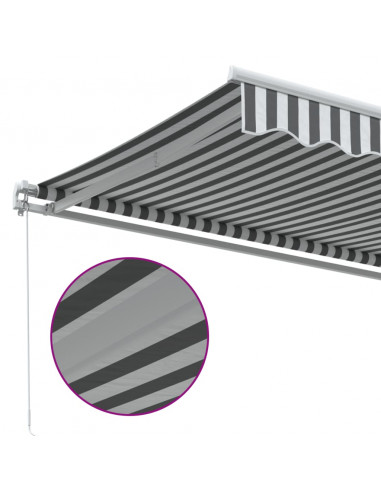 Tenda da Sole Retrattile Manuale Antracite e Bianco 400x350 cm