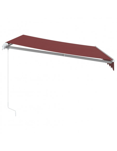 Tenda da Sole Retrattile Manuale con LED Bordò 300x250 cm