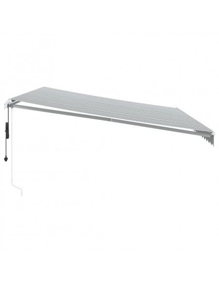 Tenda Sole Retrattile Automatica Antracite e Bianco 500x300 cm