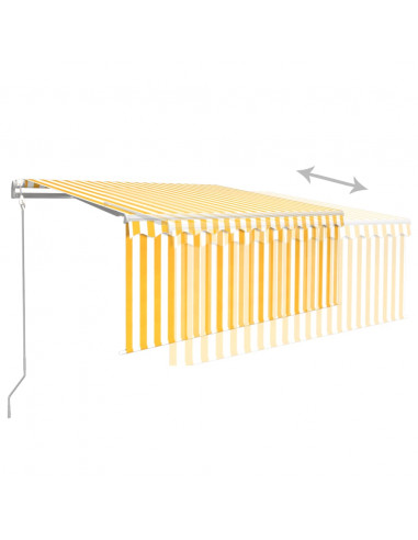 Tenda Retrattile Automatica con Parasole 3,5x2,5m Gialla Bianca