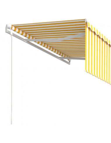 Tenda Retrattile Automatica con Parasole 3,5x2,5m Gialla Bianca