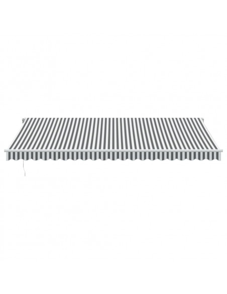 Tenda da Sole Retrattile Manuale Antracite e Bianco 500x300 cm