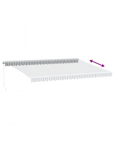 Tenda da Sole Retrattile Manuale Antracite e Bianco 500x300 cm