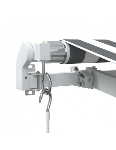 Tenda da Sole Retrattile Manuale Antracite e Bianco 500x300 cm