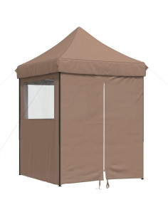 Tendone per Feste Pieghevole Pop-Up con 4 Pareti Marrone