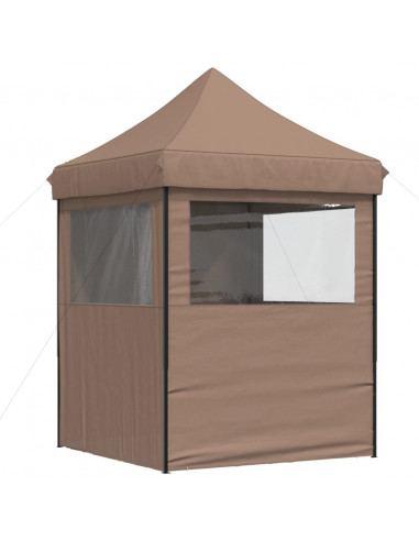 Tendone per Feste Pieghevole Pop-Up con 4 Pareti Marrone