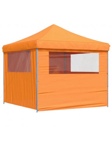 Tendone per Feste Pieghevole Pop-Up con 4 Pareti Arancione