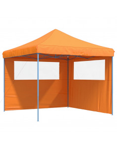 Tendone per Feste Pieghevole Pop-Up con 2 Pareti Arancione 2