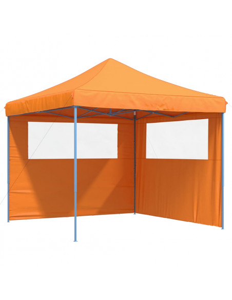 Tendone per Feste Pieghevole Pop-Up con 2 Pareti Arancione