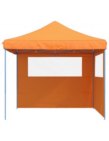 Tendone per Feste Pieghevole Pop-Up con 2 Pareti Arancione