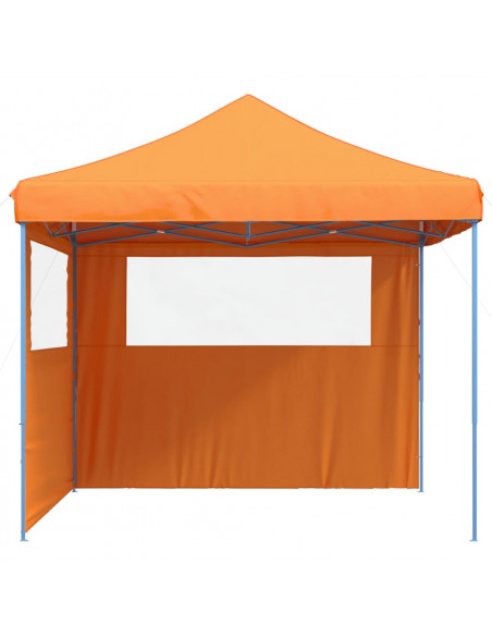 Tendone per Feste Pieghevole Pop-Up con 2 Pareti Arancione