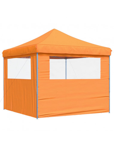 Tendone per Feste Pieghevole Pop-Up con 2 Pareti Arancione