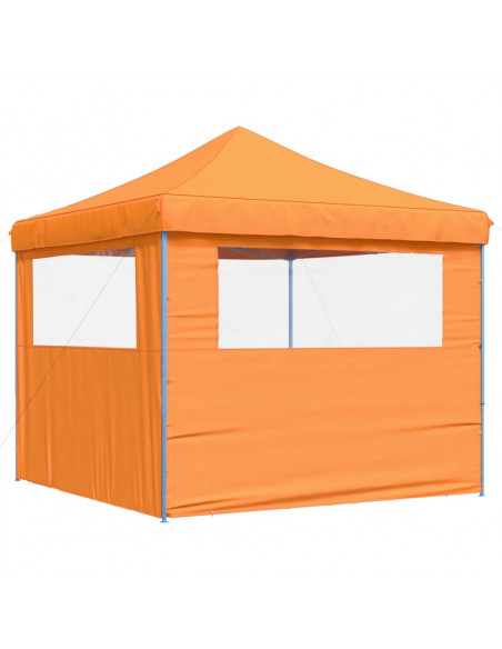 Tendone per Feste Pieghevole Pop-Up con 2 Pareti Arancione