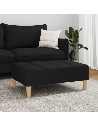 Poggiapiedi Nero 77x55x31 cm in Tessuto