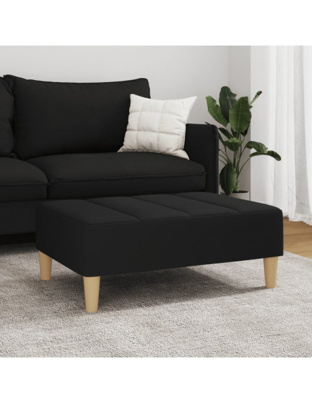 Poggiapiedi Nero 77x55x31 cm in Tessuto