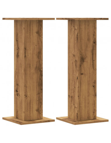 Supporti Altoparlanti 2 pz Rovere 30x30x80 cm in Multistrato