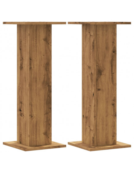 Supporti Altoparlanti 2 pz Rovere 30x30x80 cm in Multistrato