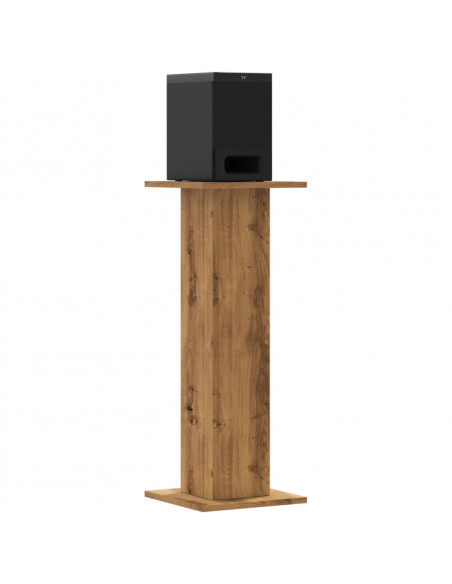 Supporti Altoparlanti 2 pz Rovere 30x30x80 cm in Multistrato