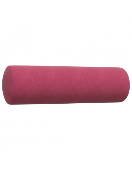 Set di Divani 3 pz con Cuscini e Rinforzi Rosso Vino in Velluto