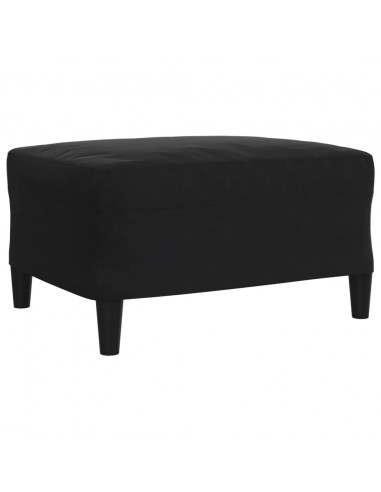 Set di Divani 3 pz con Cuscini Nero in Velluto