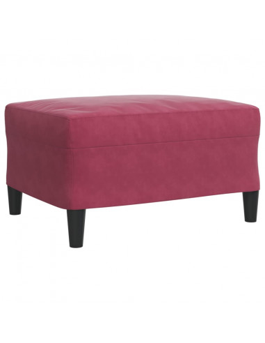 Set di Divani 3 pz con Cuscini Rosso Vino in Velluto