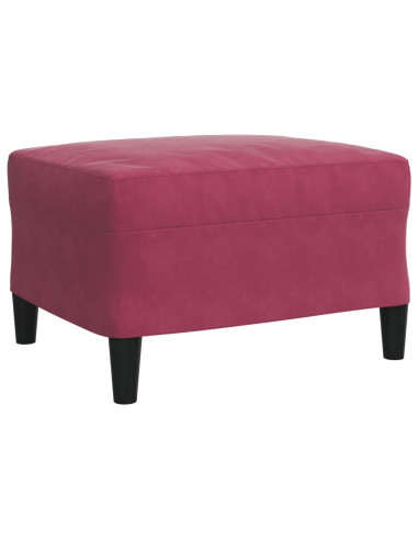 Set di Divani 3 pz con Cuscini Rosso Vino in Velluto