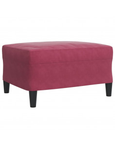 Set di Divani 4 pz con Cuscini Rosso Vino in Velluto