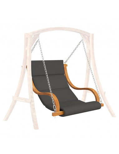 Sedia a Dondolo con Cuscino in Legno Curvato Finitura in Teak