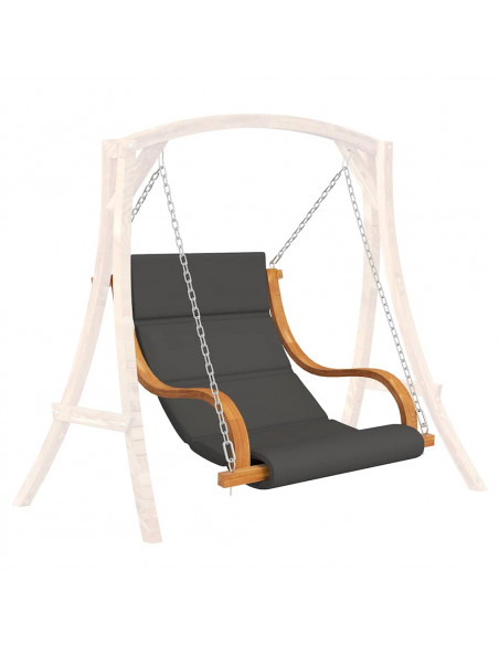 Sedia a Dondolo con Cuscino in Legno Curvato Finitura in Teak