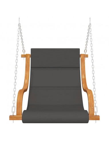 Sedia a Dondolo con Cuscino in Legno Curvato Finitura in Teak