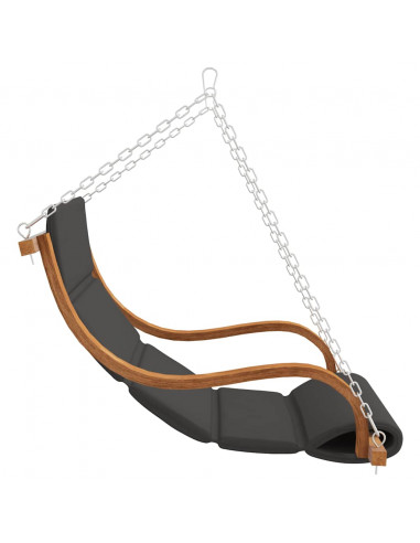 Sedia a Dondolo con Cuscino in Legno Curvato Finitura in Teak