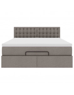 Pouf Letto con Materasso Tortora 140x190 cm in Tessuto 2