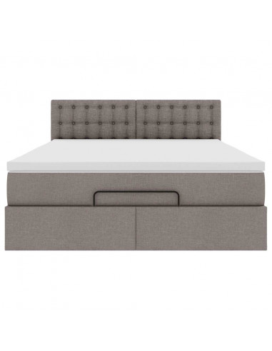 Pouf Letto con Materasso Tortora 140x190 cm in Tessuto