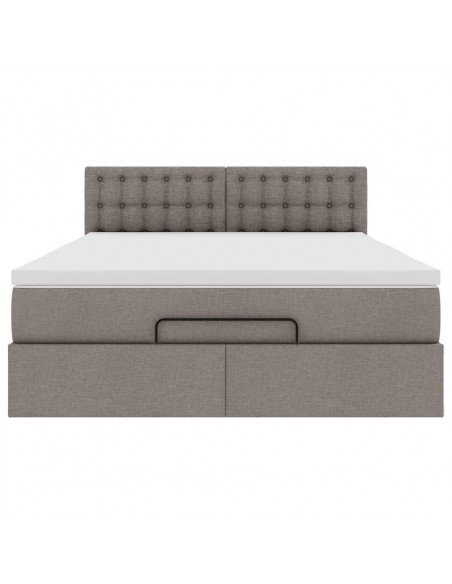 Pouf Letto con Materasso Tortora 140x190 cm in Tessuto