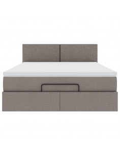 Pouf Letto con Materasso Tortora 140x190 cm in Tessuto 2