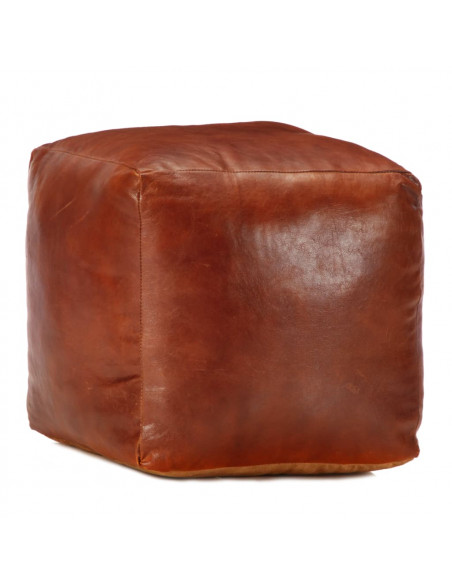 Pouf Tanno 40x40x40 cm in Vera Pelle di Capra