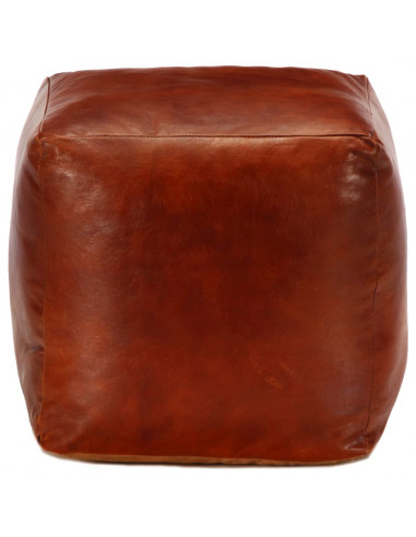 Pouf Tanno 40x40x40 cm in Vera Pelle di Capra