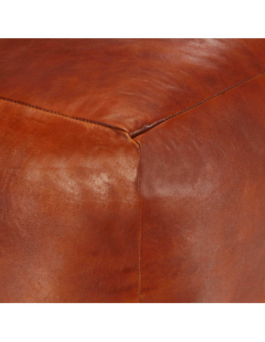 Pouf Tanno 40x40x40 cm in Vera Pelle di Capra