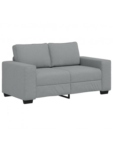 Set di Divani 2 pz con Cuscini Grigio Chiaro in Tessuto