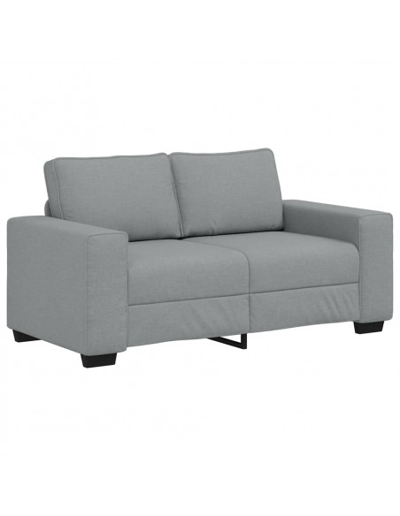 Set di Divani 2 pz con Cuscini Grigio Chiaro in Tessuto